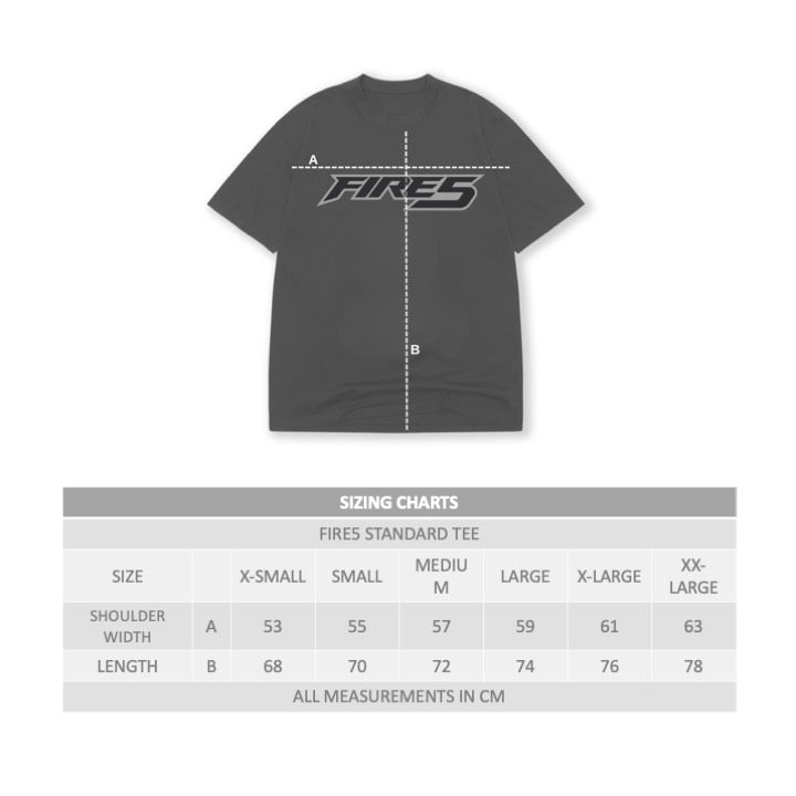 FIRE 5 O/S T-SHIRT - BLACK